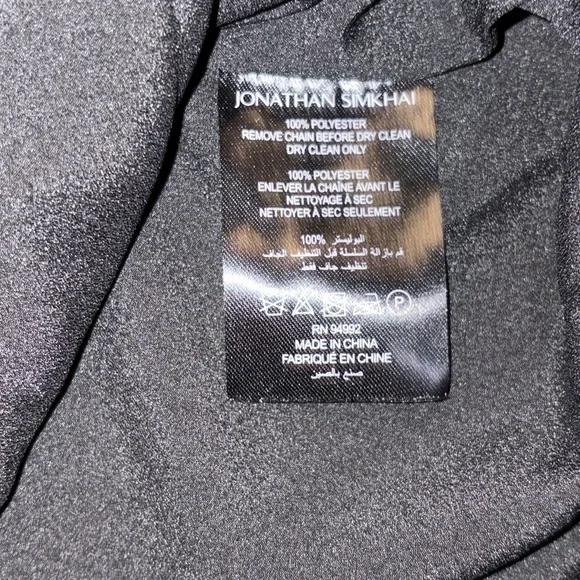 Jonathan Simkhai Ellis Crystal Strap Cut Out Mini Dress Size 4 Black/Silver - Picture 13 of 16